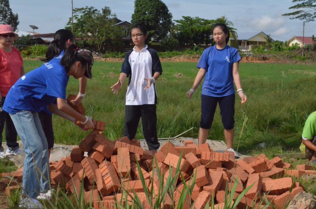 Laying the bricks